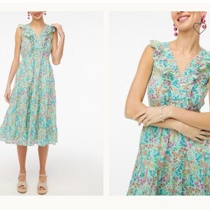 J. Crew Factory Multicolor Floral midi Dress